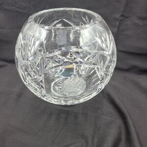Vintage Rovelli Swiss Crystal Hand Cut 24% Lead Crystal Golf Motif Classic Bowl